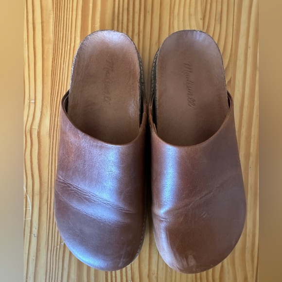 MADEWELL Women’s 8 Slip Slide On Layne Clog Mule Leather in Maple Brown VGUC - Picture 7 of 8
